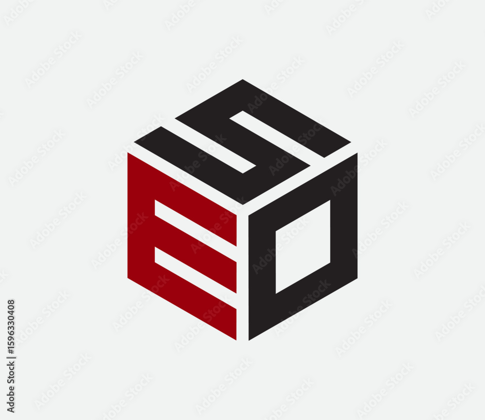 Fototapete seo hexagon cubic alphabet letter vector geometric font logo for design. initial three letters templ