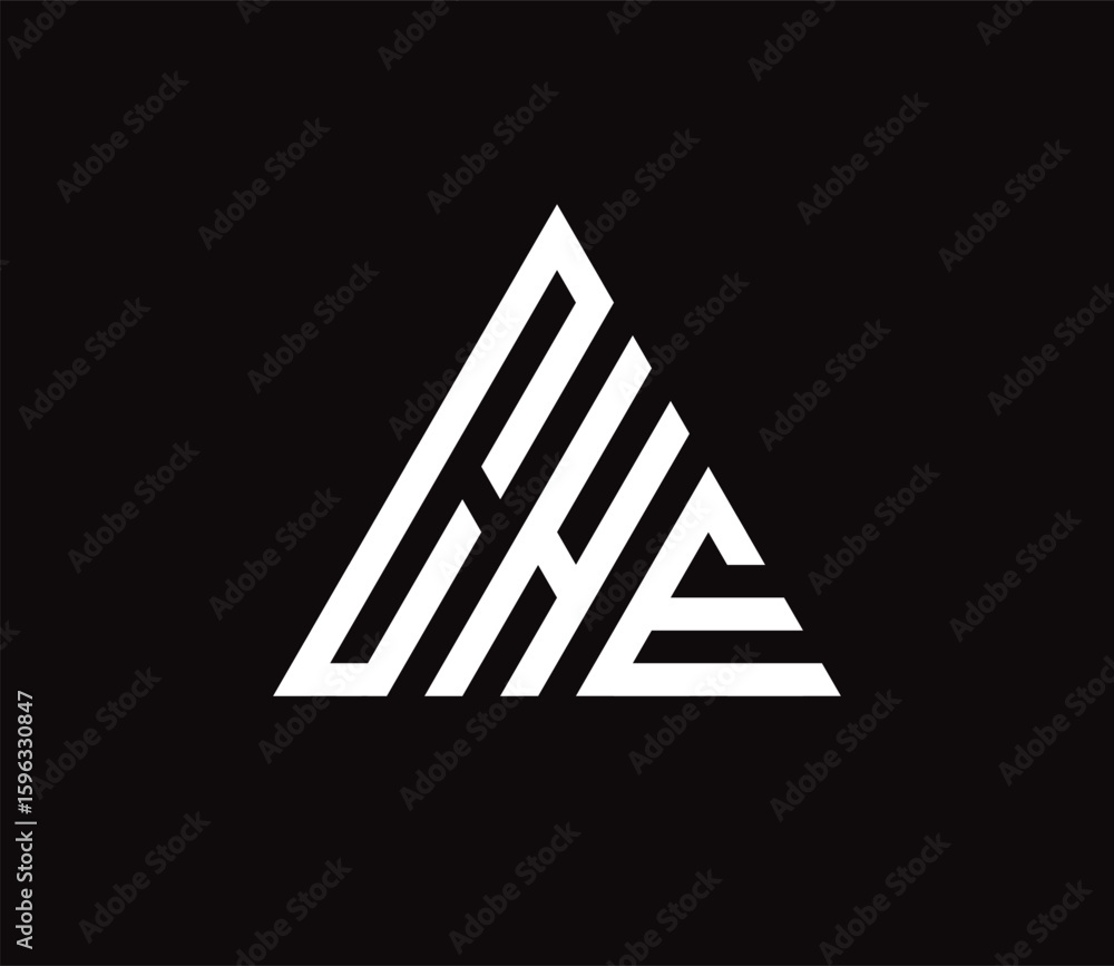 Fototapete modern geometric logo design featuring stylized white letters 
