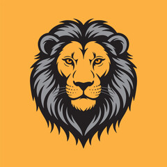 Lion Face Silhouette vector Illustration