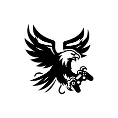 Obraz premium Eagle in flight with gaming claws logo