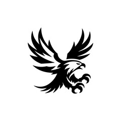 Obraz premium Eagle in flight with gaming claws logo