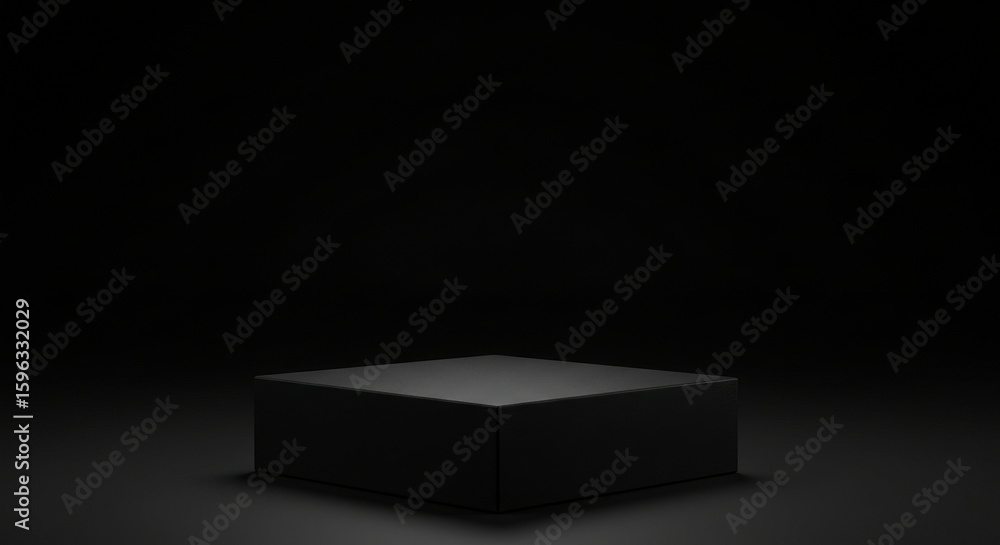 Aufkleber geometric square podium display stage in dark studio setting