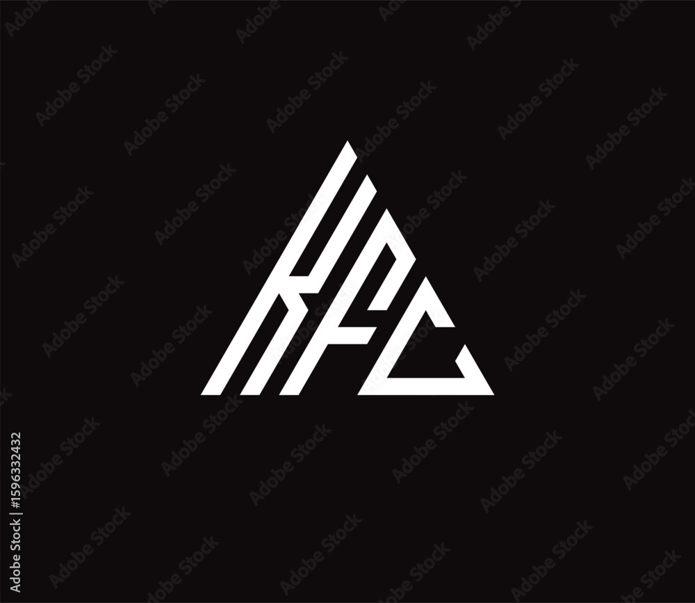 Fototapete modern geometric logo design featuring stylized white letters 