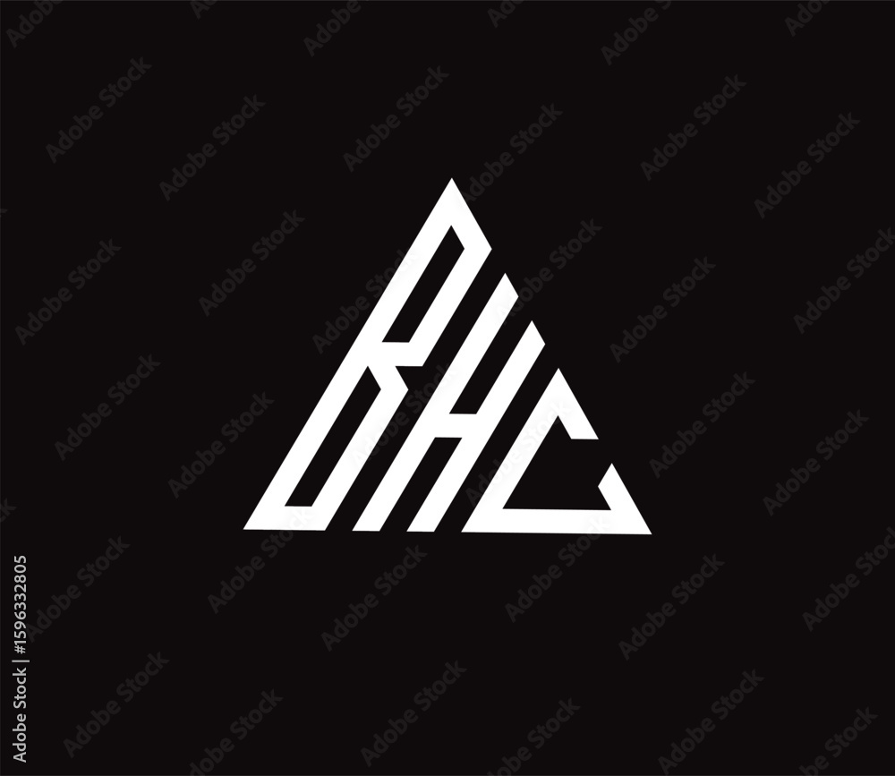 Fototapete modern geometric logo design featuring stylized white letters 