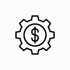 Gear with Dollar Symbol