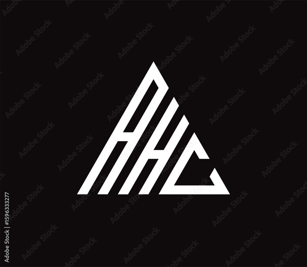 Fototapete modern geometric logo design featuring stylized white letters 