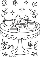 wedding cake with flowers,Elegant Wedding Cake Decorated with Flowers – Vector Illustration