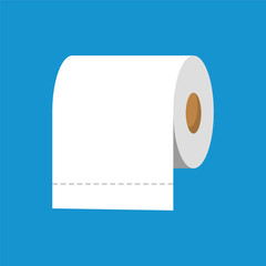 Toilet paper roll flat vector illustration design