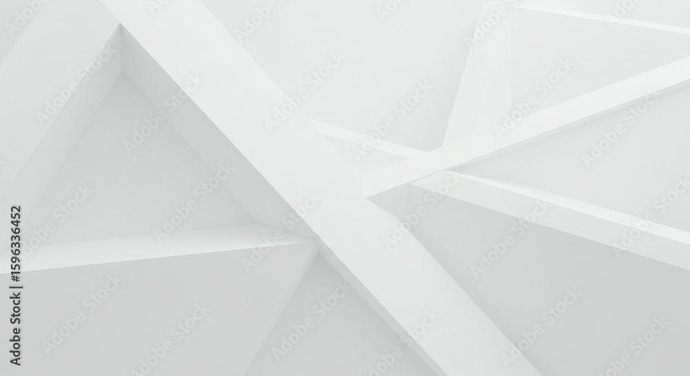 Poster abstract white structure with geometric shapes and lines