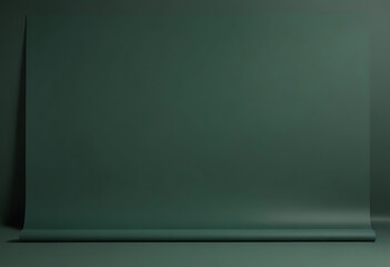 Dark green photography backdrop with studio light