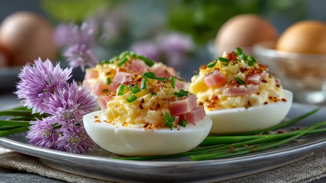 Deviled Eggs with Garnish
