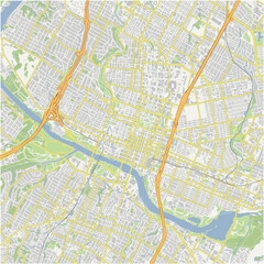 Obraz premium Map of Austin Center in Texas in a normal road map style. Contains layered vector with roads water, parks, etc.