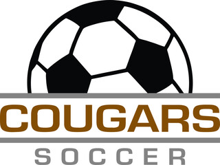 Cougars Soccer Team Design is a fantastic graphic for your soccer team that includes a ball and text. It is great for shirt designs, promotional products of any kind and advertising uses.