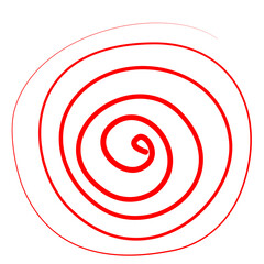 S line red circle. S line round abstract. red target isolated on white