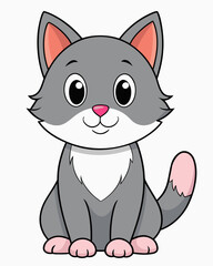 Cute cartoon cat illustration vector drawing for kids coloring pages and graphic design projects use free download