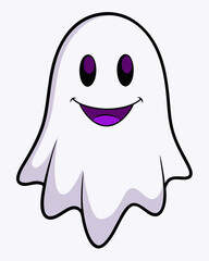 Obraz premium Cute cartoon ghost vector illustration for halloween design and spooky season graphic design projects