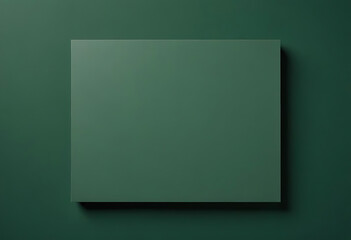 Minimal dark green canvas on green wall background