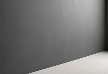 Empty black wall with white wooden floor background
