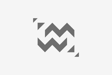 Letter MW symetric modern simple logo 