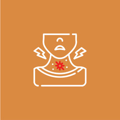 Sore Throat icon logo flat vector design