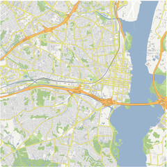 Obraz premium Map of Alexandria in Virginia in a normal road map style. Contains layered vector with roads water, parks, etc.
