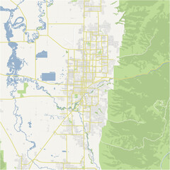 Map of Logan in Utah in a normal road map style. Contains layered vector with roads water, parks, etc.