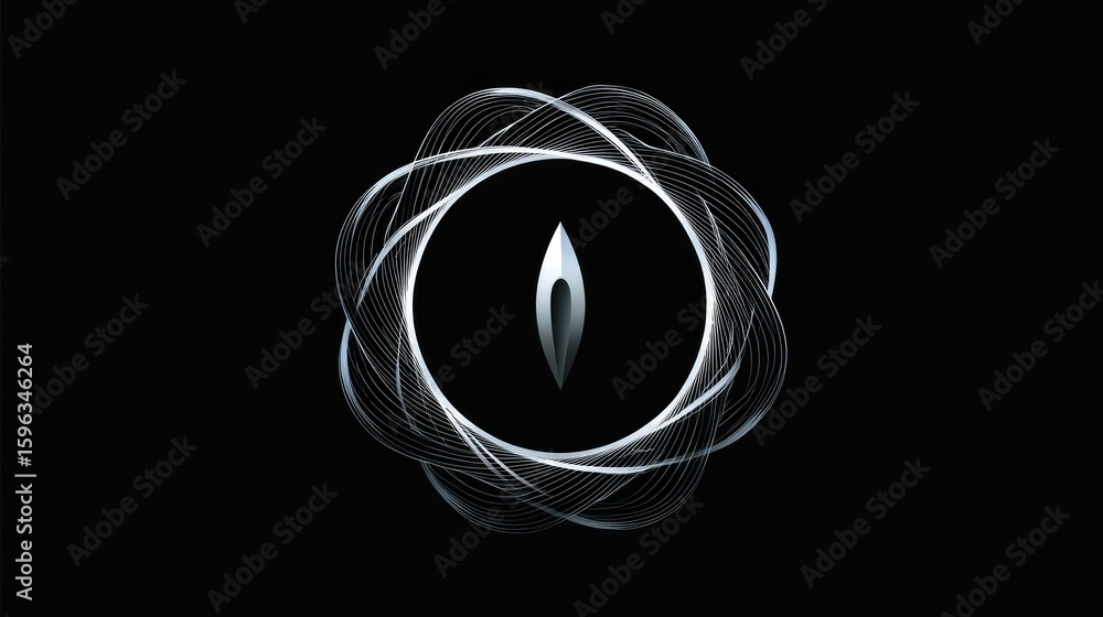 Poster abstract dark circle with glowing light and sparkle effect
