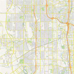 Obraz premium Map of West Jordan in Utah in a normal road map style. Contains layered vector with roads water, parks, etc.