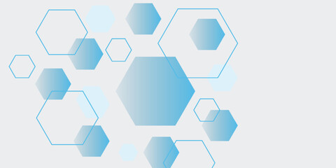 Abstract blue hexagon banner background. Eps10 vector