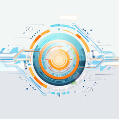 Obraz premium Dynamic, futuristic design with contrasting elements. Intricate geometric shapes and glowing accents