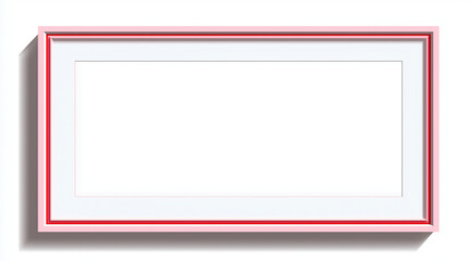 Original minimal rectangular frame for picture, light pink tones, white background