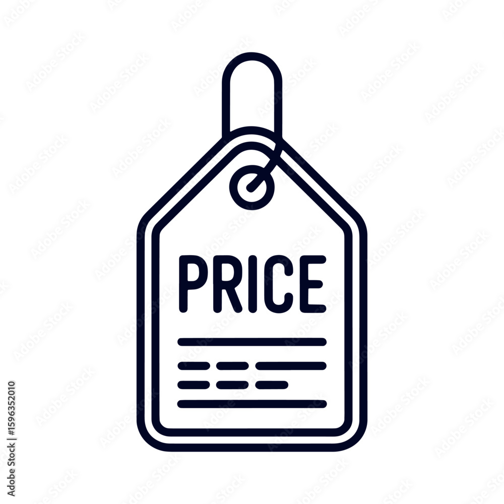 Poster price tag icon design displaying a tag with rounded edges and the word price in bold letters