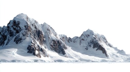 Snow Covered Mountain Range in Winter