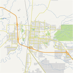 Fototapeta premium Map of Laramie in Wyoming in a normal road map style. Contains layered vector with roads water, parks, etc.
