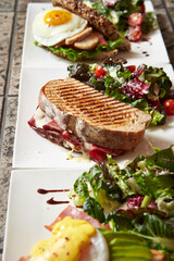Sandwich with salad on a plate