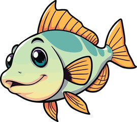 Cute cartoon a illustrator vector cutteefish