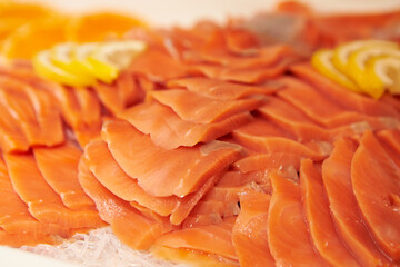Smoked salmon on a plate