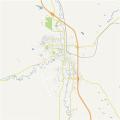 Naklejka premium Map of Sheridan in Wyoming in a normal road map style. Contains layered vector with roads water, parks, etc.
