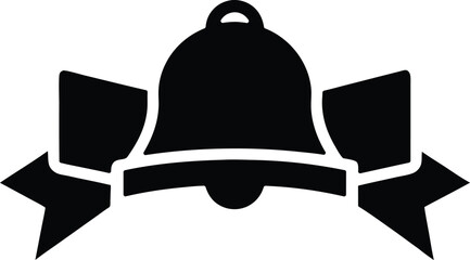 Fototapeta premium double ribbon bell vector icon.