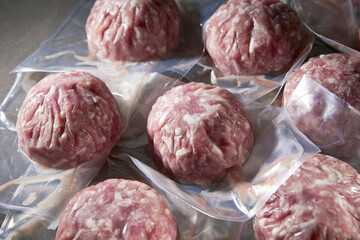 Packaged minced raw meat