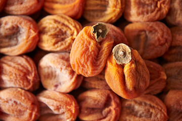 Dried persimmons in a box