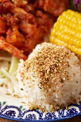 Sesame rice on a plate