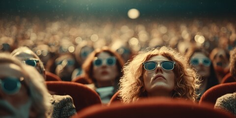 Spectators enjoy a captivating screening in a theater during a film event with vintage decor and unique atmosphere