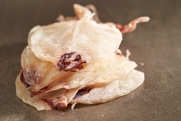 Semi dried squid, dried ingredients