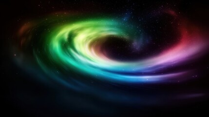 Colorful swirling nebula in deep space