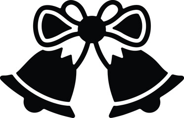 twin bow bell vector icon.