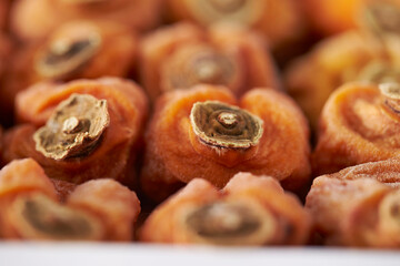 Dried persimmons in a box