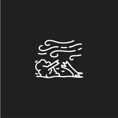  Heavy Wind icon logo flat vector design