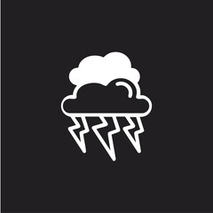 Thunderstorm icon logo flat vector design