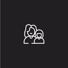 Mother and Daughter icon logo flat vector design